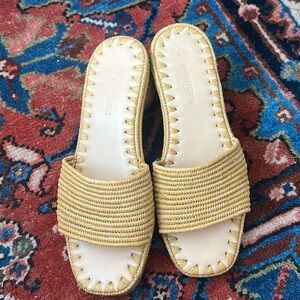 Carrie Forbes Bou Slip On Raffia Sandals Women's 35EU